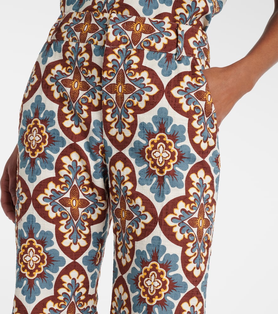 LA DOUBLEJ HENDRIX HIGH-RISE COTTON FLARED PANTS