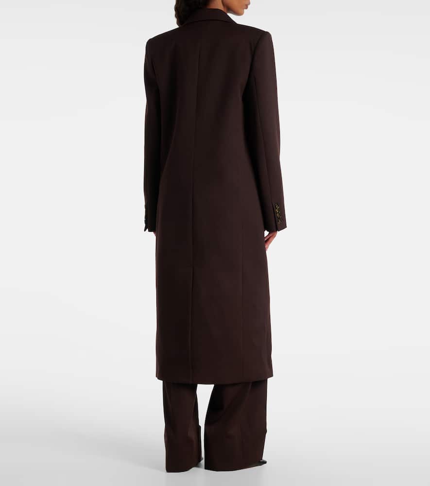 Stella Mccartney Double-breasted Twill Coat In Brown