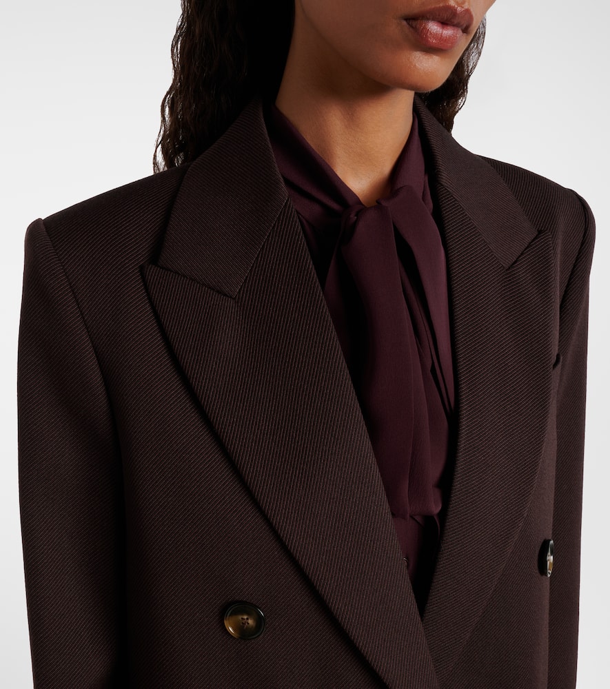 Stella Mccartney Double-breasted Twill Coat In Brown