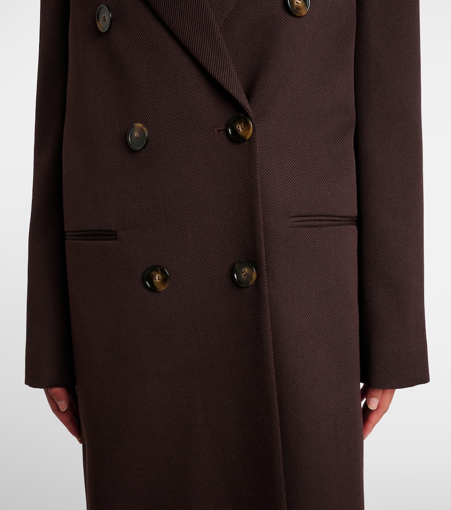 Stella Mccartney Double-breasted Twill Coat In Brown
