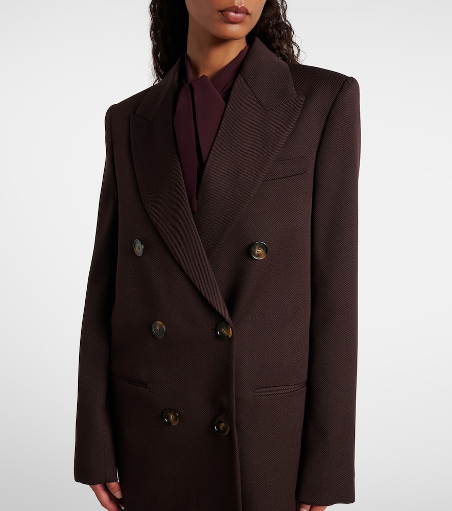 Stella Mccartney Double-breasted Twill Coat In Brown