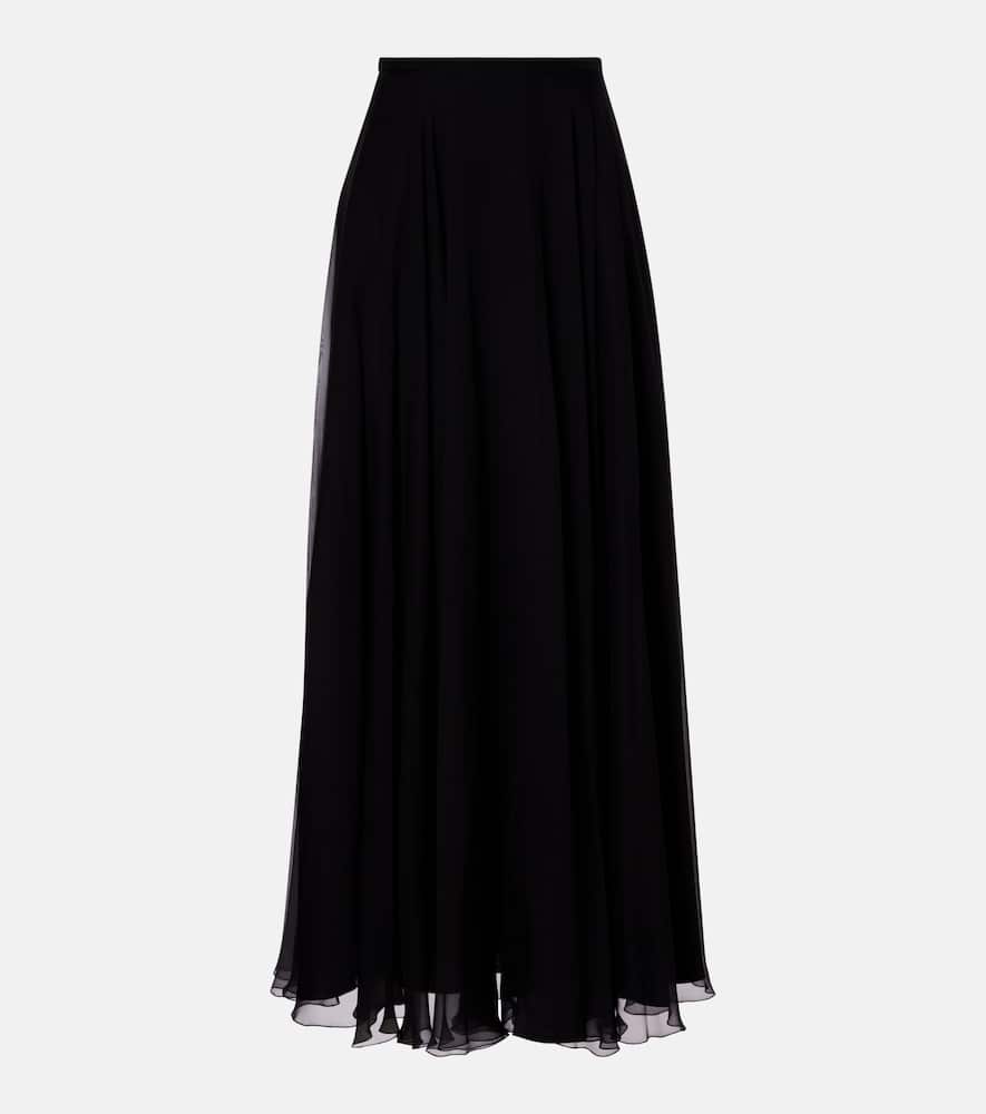 Dolce & Gabbana High-rise Silk Maxi Skirt In Black