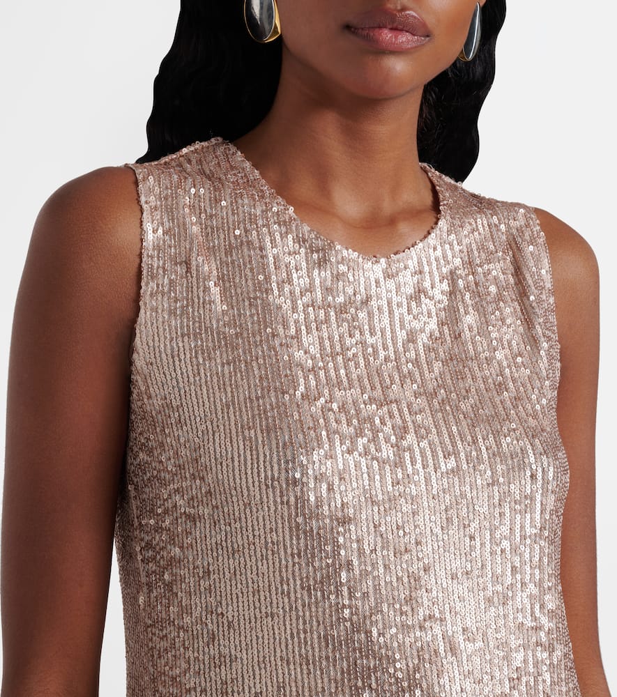 Norma Kamali Sleeveless Mini Swing Dress In Gold