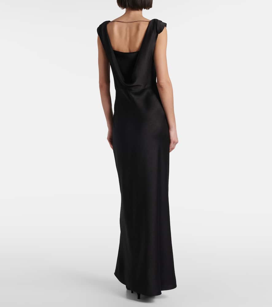 Vince Draped Maxi Dress In Black