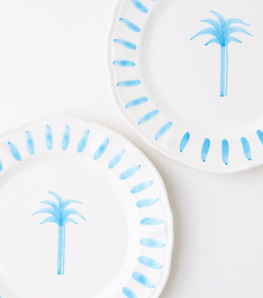  Les-ottomans Les-ottomans Palm Set Of 4 Ceramic Dinner Plates 