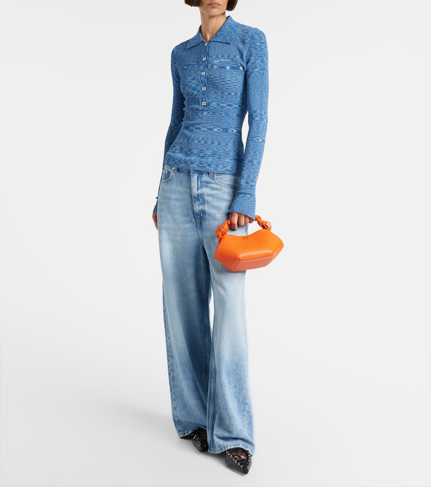 Ganni Bou Mini Tote Bag In Orange