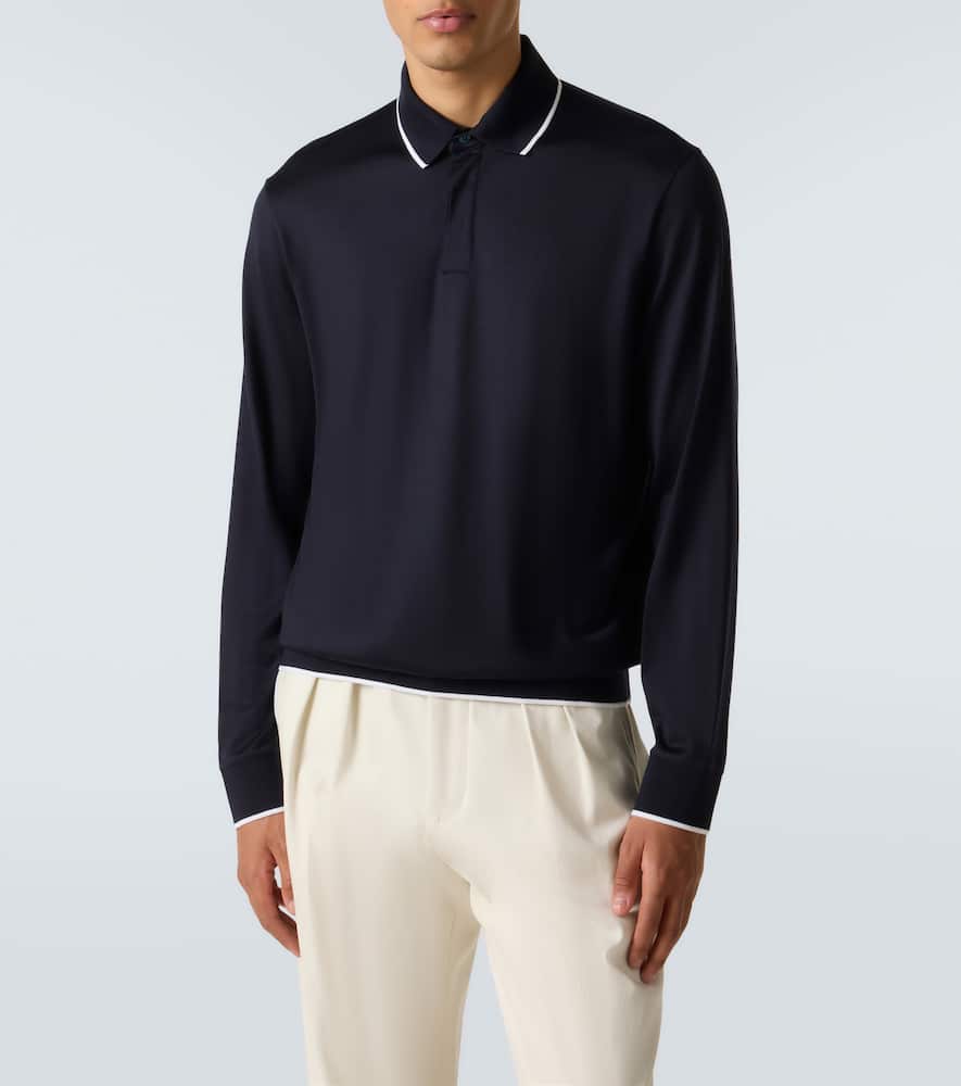Loro Piana Waitaki Virgin Wool Polo Shirt In Blue
