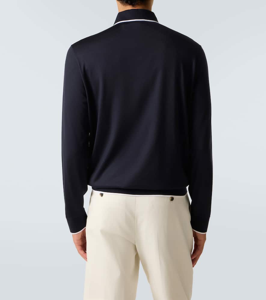 Loro Piana Waitaki Virgin Wool Polo Shirt In Blue