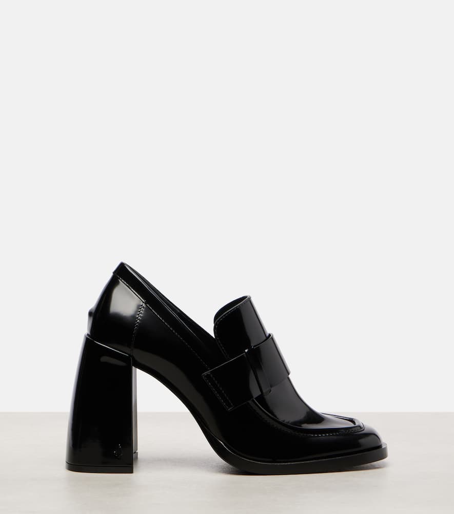 Jimmy Choo Tylor 95 Leather Heeled Loafers In Black