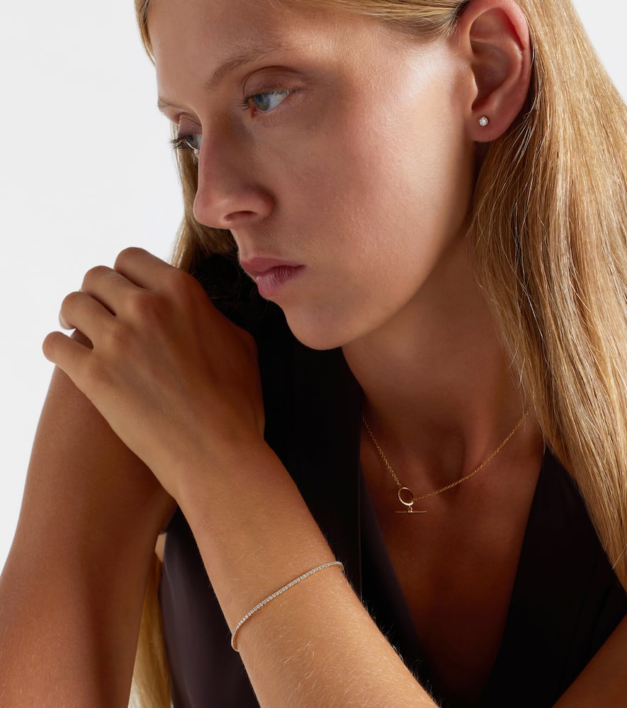 Stone And Strand 14kt Gold Bracelet With Diamonds In Gold