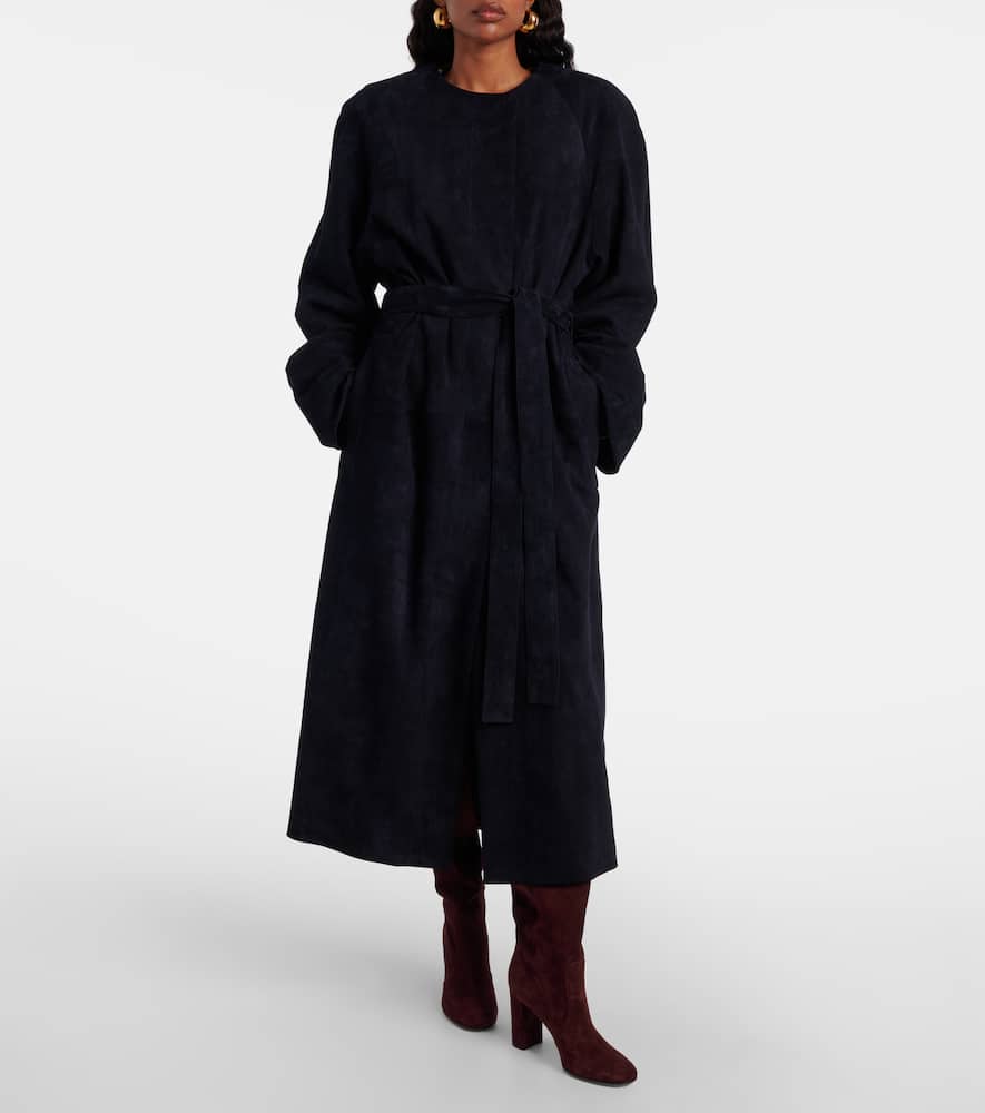 Stouls Dietrich Suede Coat In Black