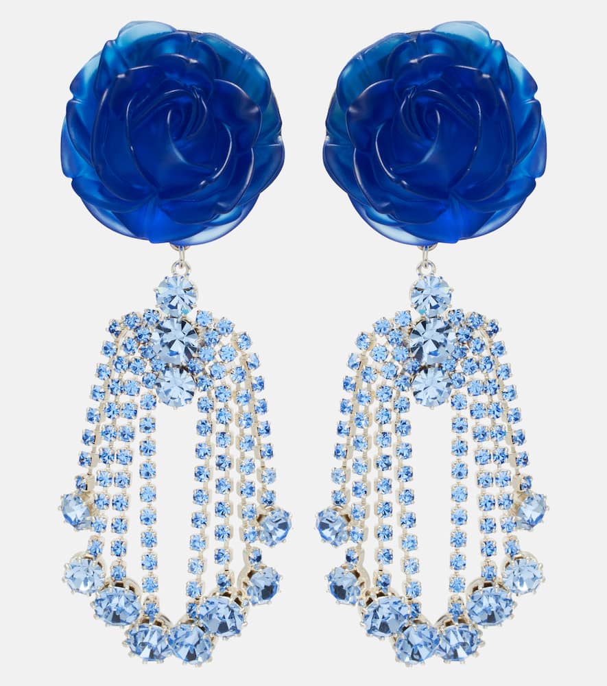 Magda Butrym Embellished Floral Drop Earrings In Blue