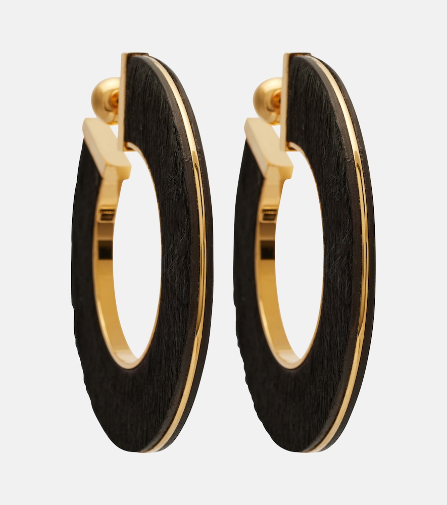 Alaia Alaïa Blade Medium leather hoop earrings