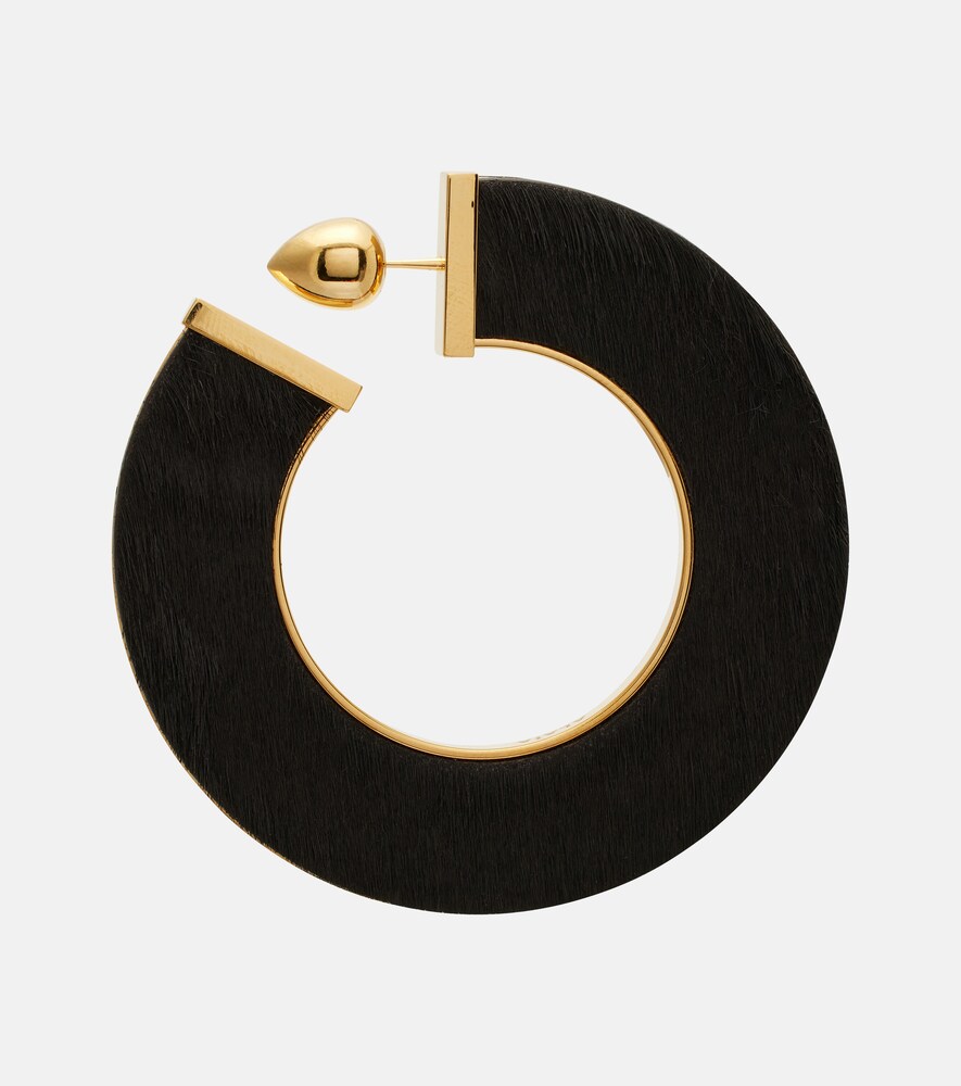  Alaia Alaã¯a Blade Medium Leather Hoop Earrings 