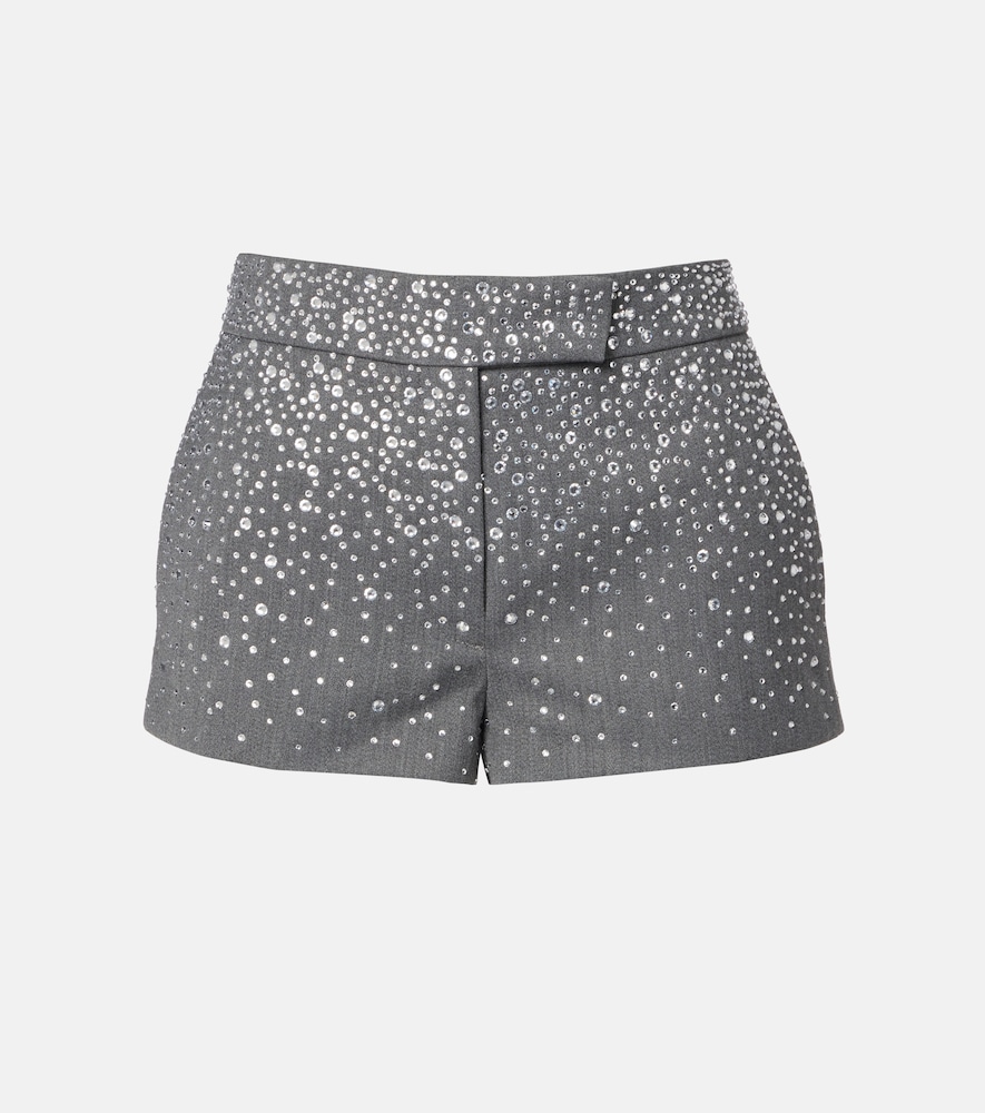 Alex Perry Low-rise crystal-embellished micro shorts