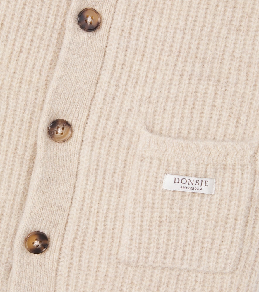 Donsje Baby Geertje Ribbed-knit Wool Jumpsuit In Neutral