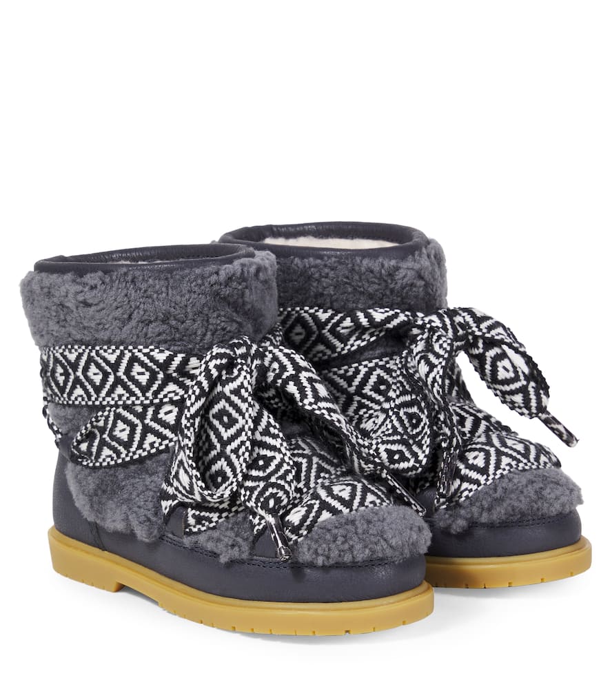 Donsje Walaya Shearling-trimmed Boots In Multi