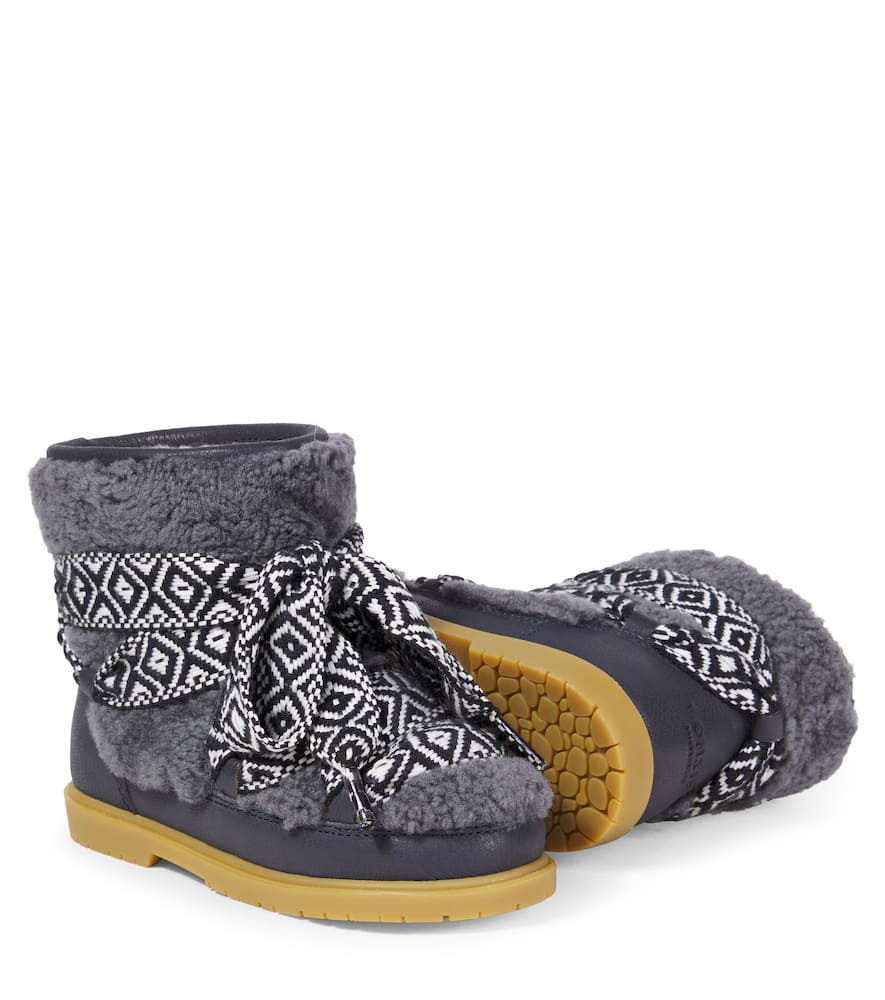 Donsje Walaya Shearling-trimmed Boots In Multi