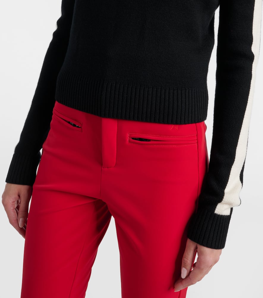 Perfect Moment Merino Wool La Tour Quarter-zip Sweater In Black