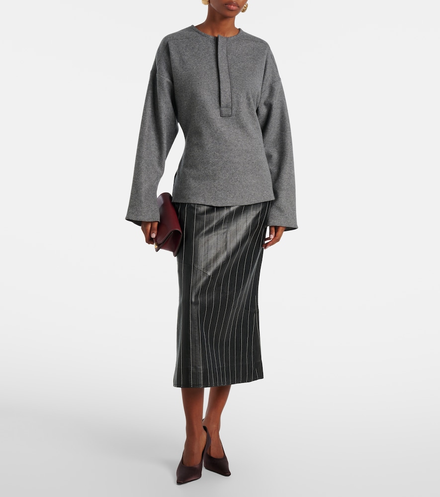 Victoria Beckham Wool and cashmere Henley shirt