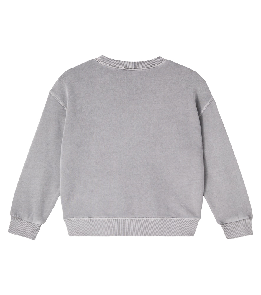Jellymallow Checkmate Cotton Jersey Sweatshirt In Gray