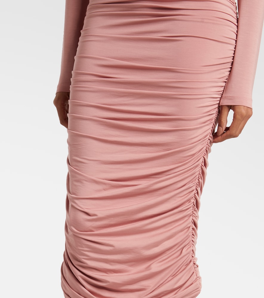  Balmain Balmain Ruched Jersey Midi Dress 