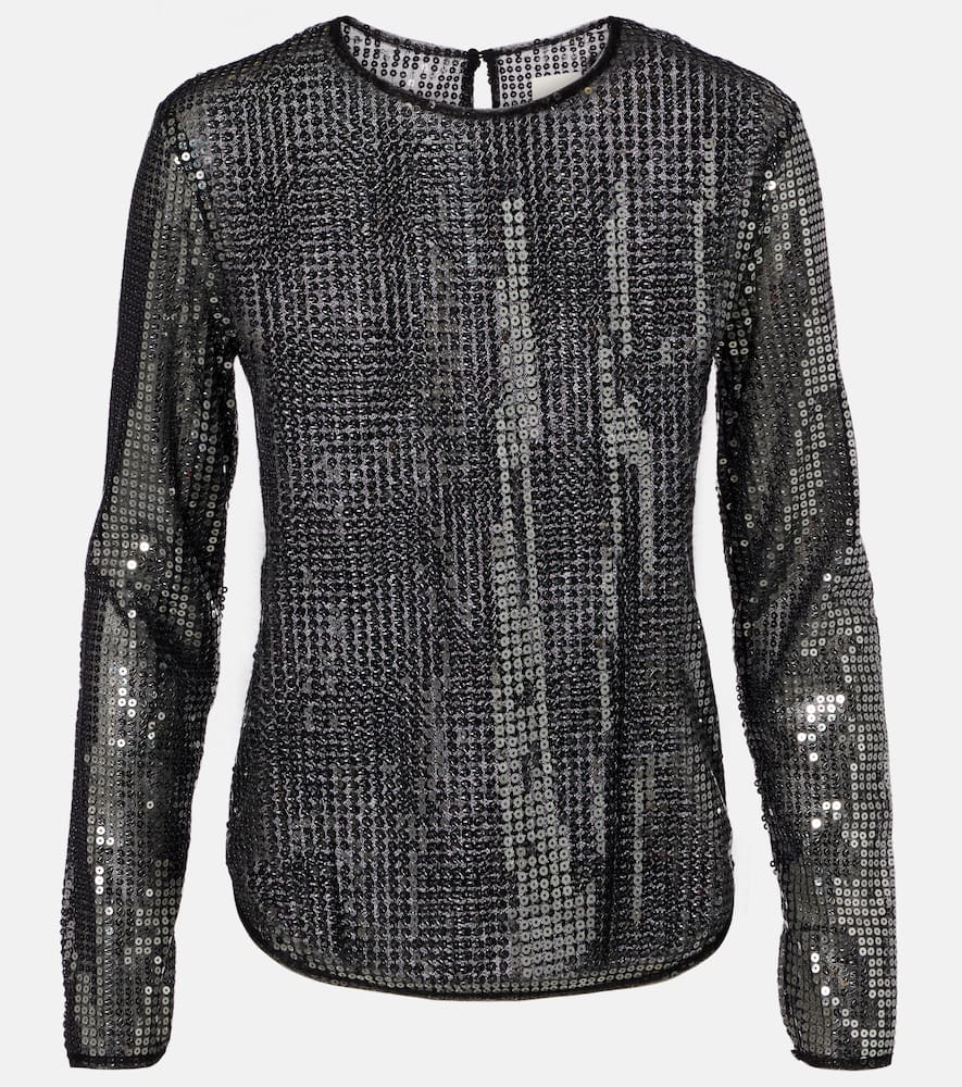 Isabel Marant Sequined Top In Black