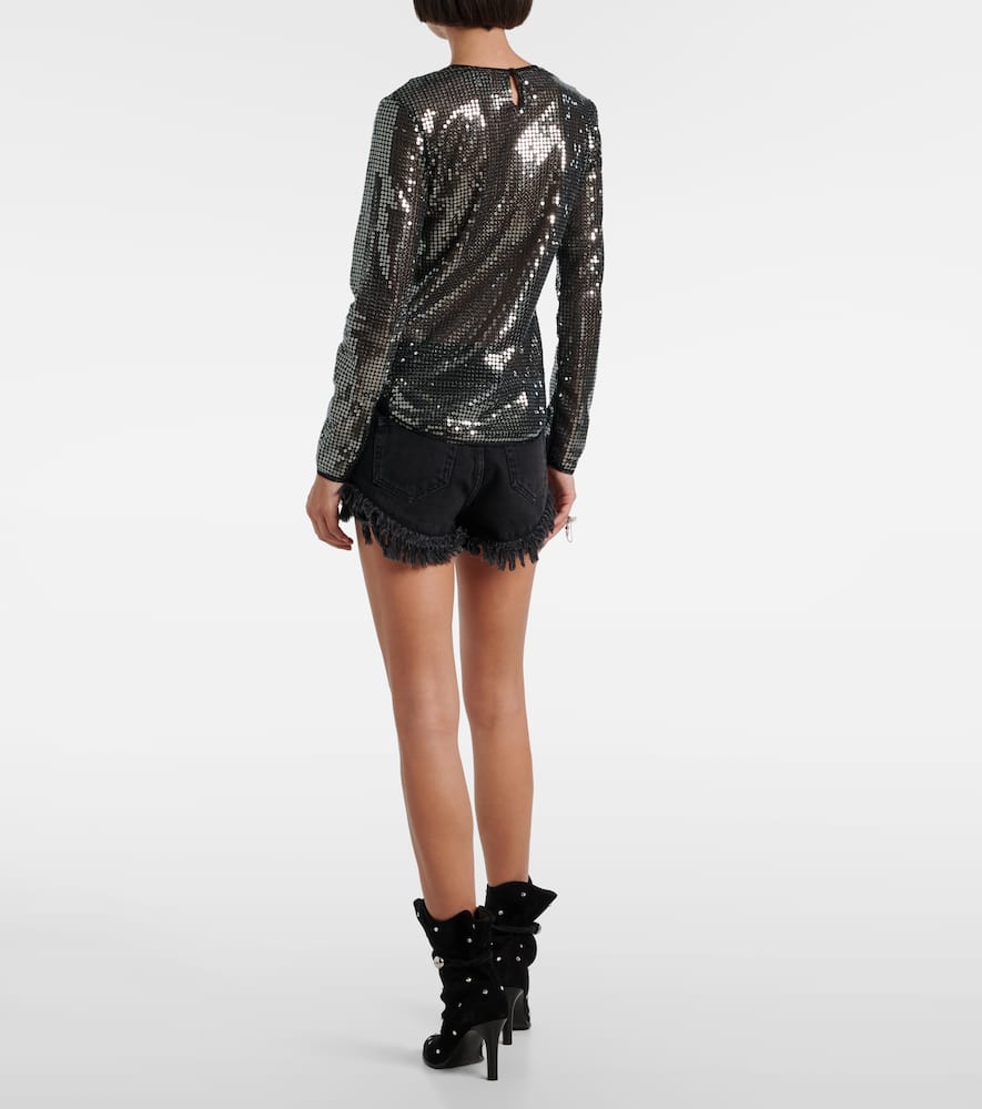 Isabel Marant Sequined Top In Black