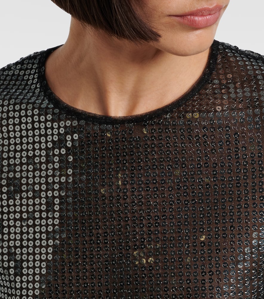 Isabel Marant Sequined Top In Black