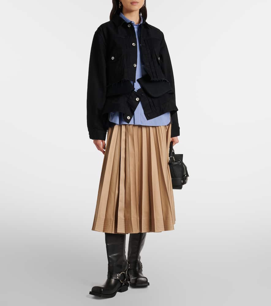 Sacai Layered Denim Jacket In Black