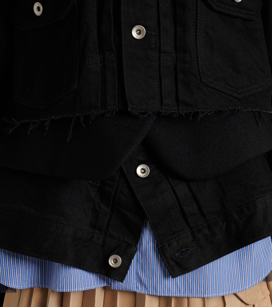 Sacai Layered Denim Jacket In Black