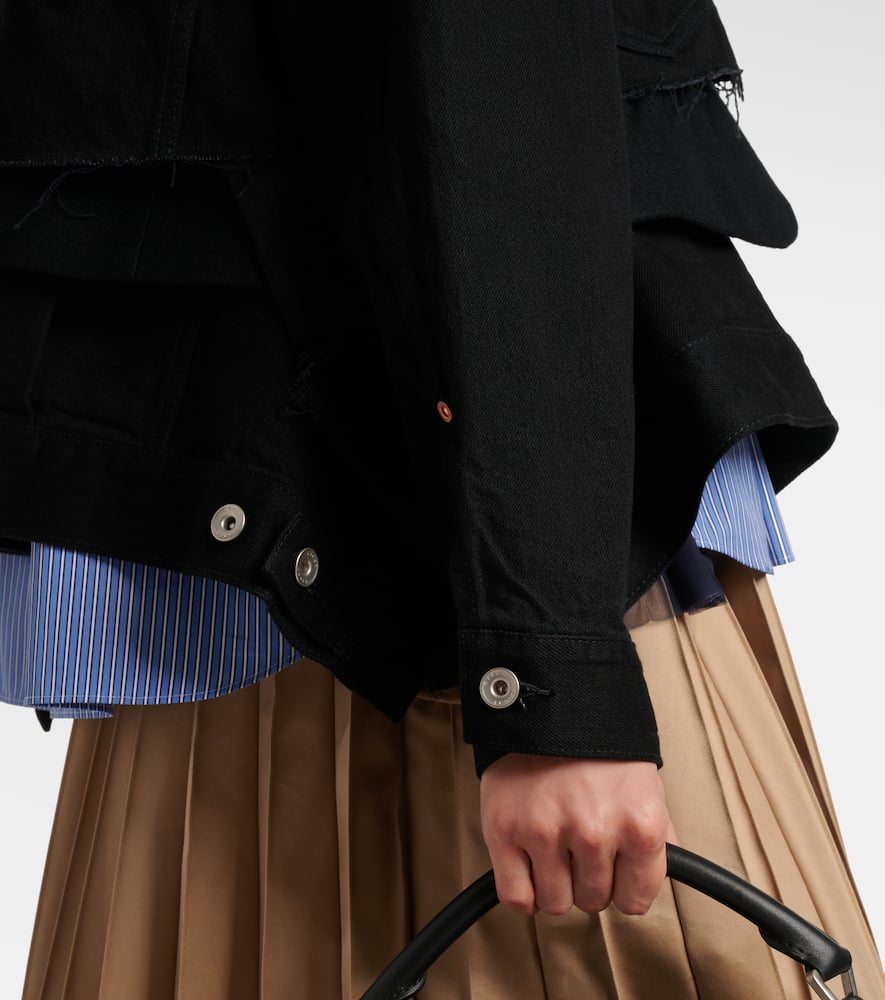 Sacai Layered Denim Jacket In Black
