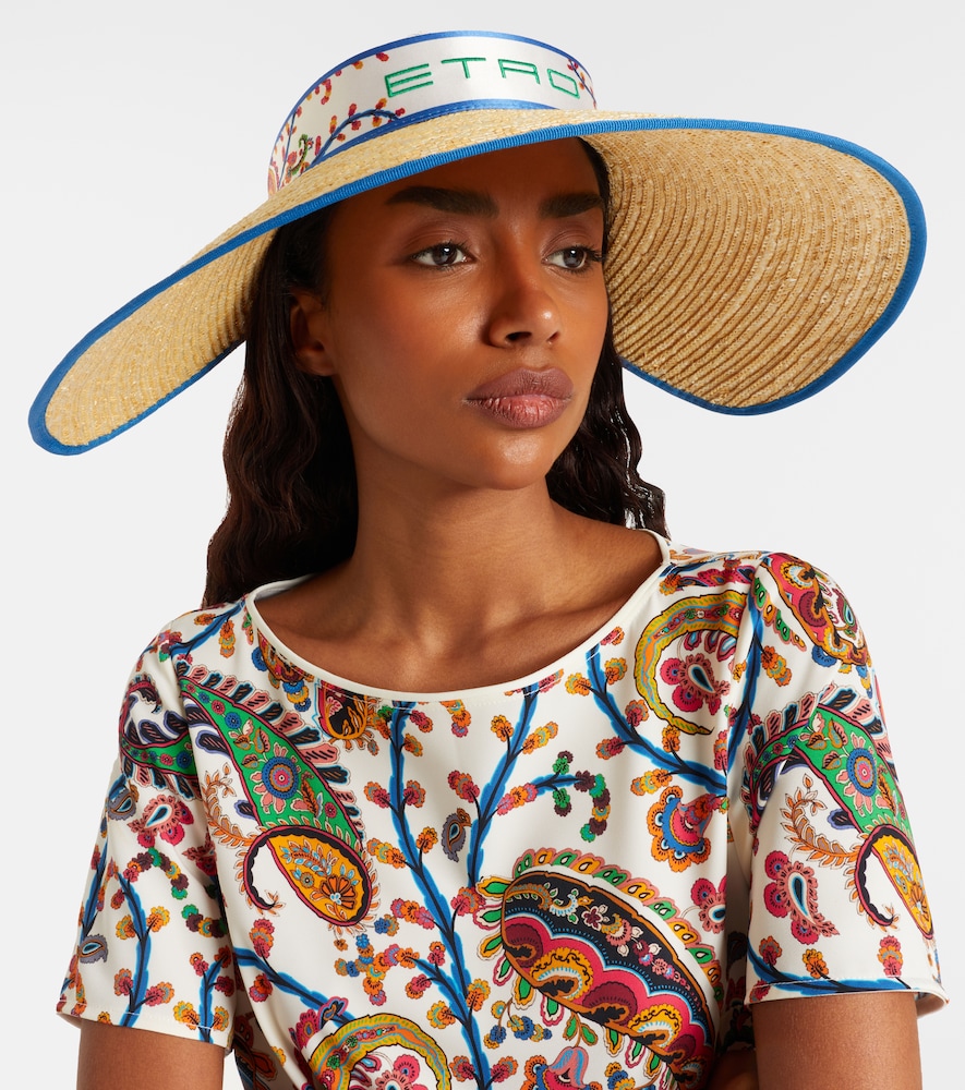 Etro Logo straw visor