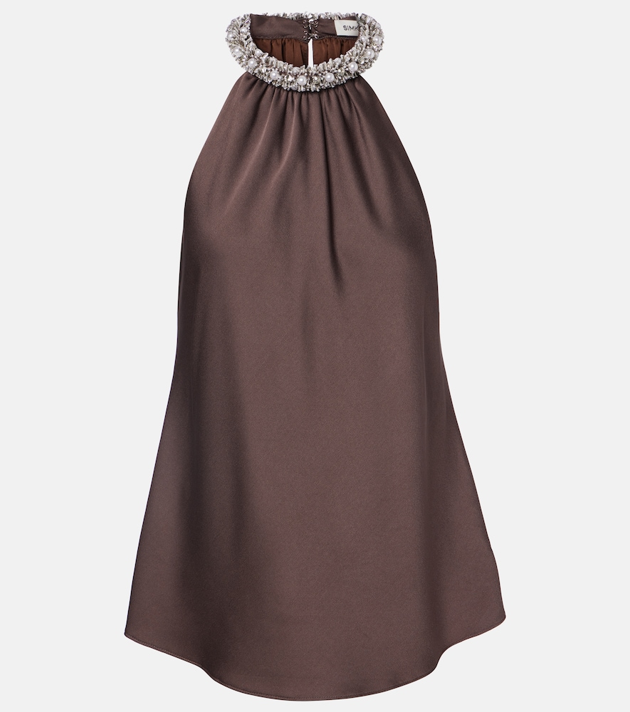 Simkhai Embellished satin top