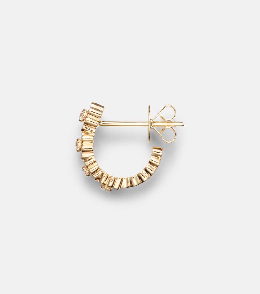 Sophie Bille Brahe Petite Boucle De Fleurs 18kt Gold Earrings With Diamonds In Gold