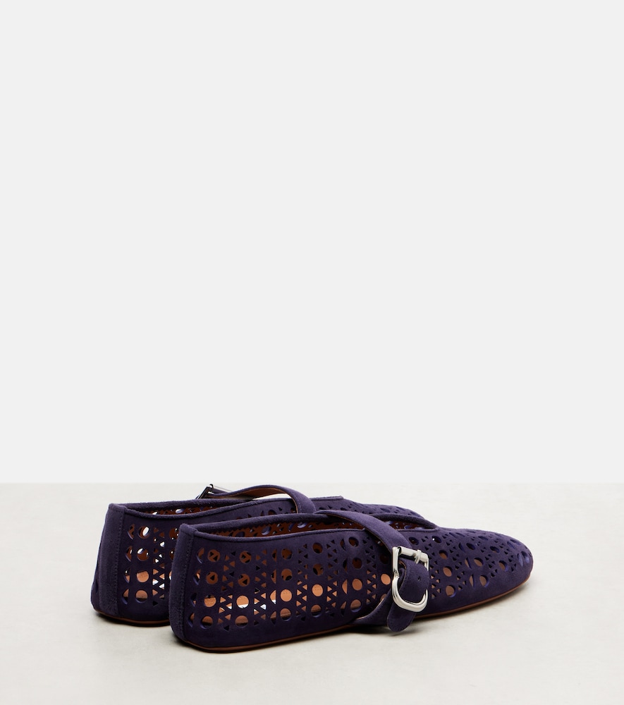  Alaia Alaã¯a Vienne Suede Ballet Flats 