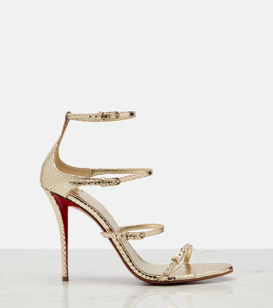  Christian Louboutin Christian Louboutin Millenium Snake-effect Leather Sandals 