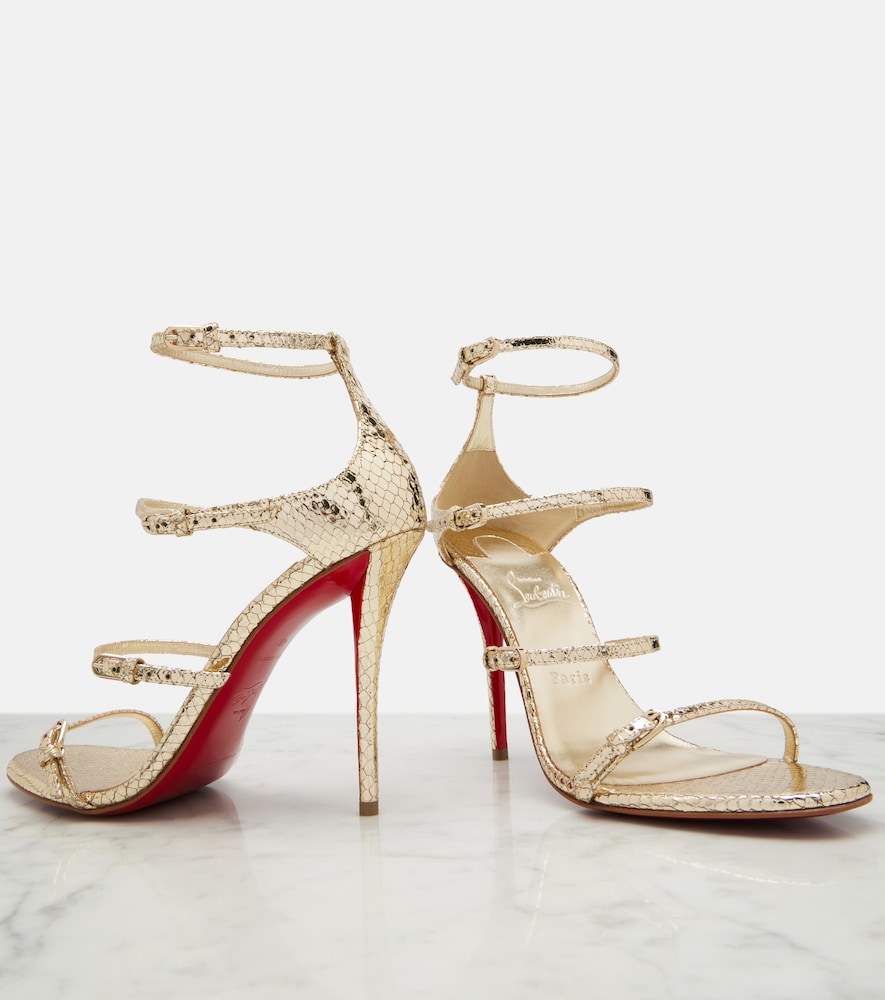  Christian Louboutin Christian Louboutin Millenium Snake-effect Leather Sandals 