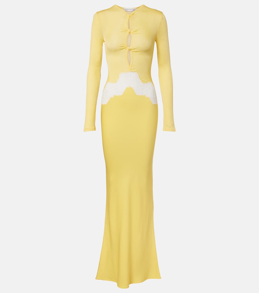 Christopher Esber Verner cutout lace-trimmed jersey maxi dress