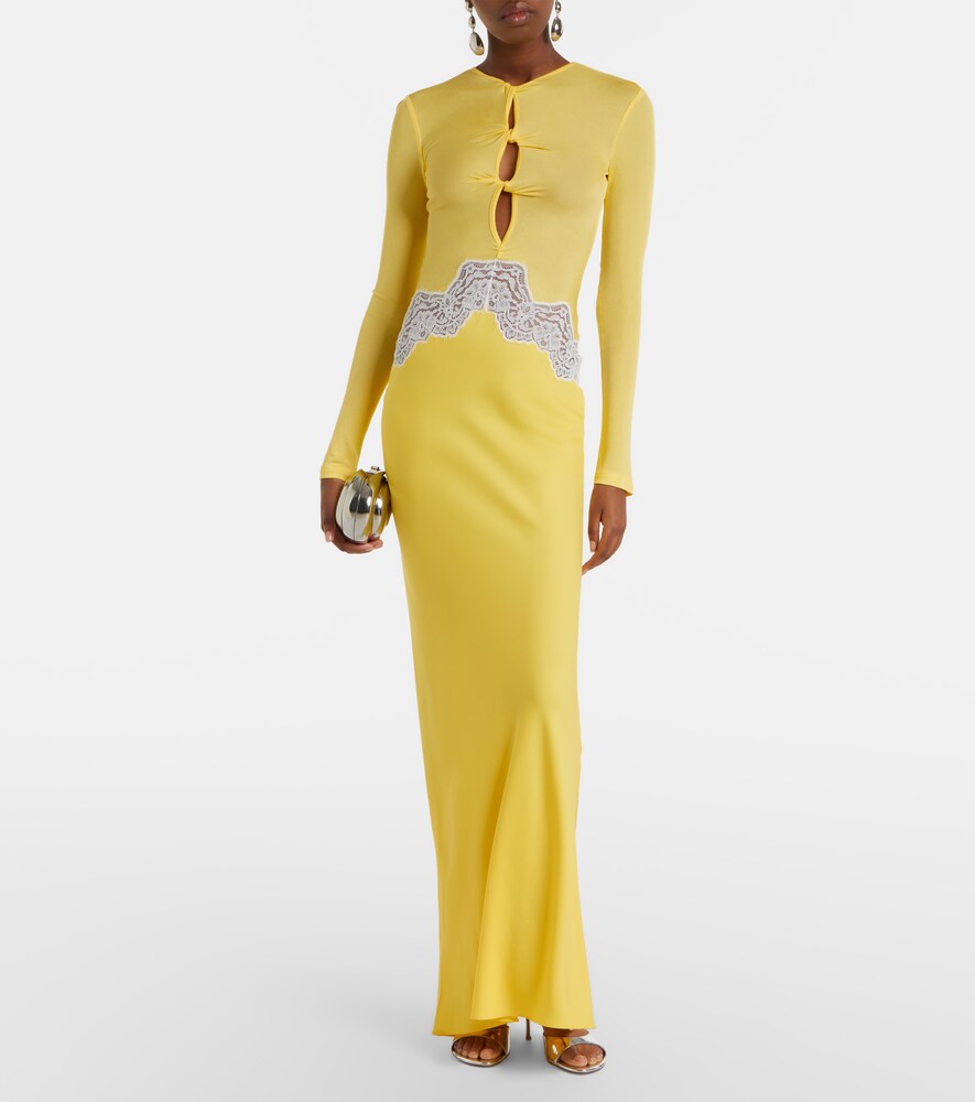 Christopher Esber Verner cutout lace-trimmed jersey maxi dress