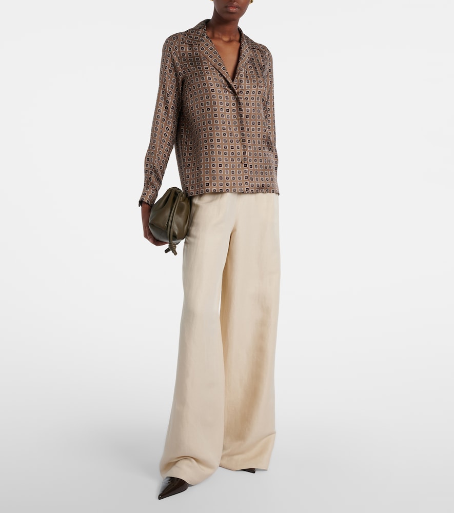  Max Mara Max Mara Oro Linen And Silk Wide-leg Pants 