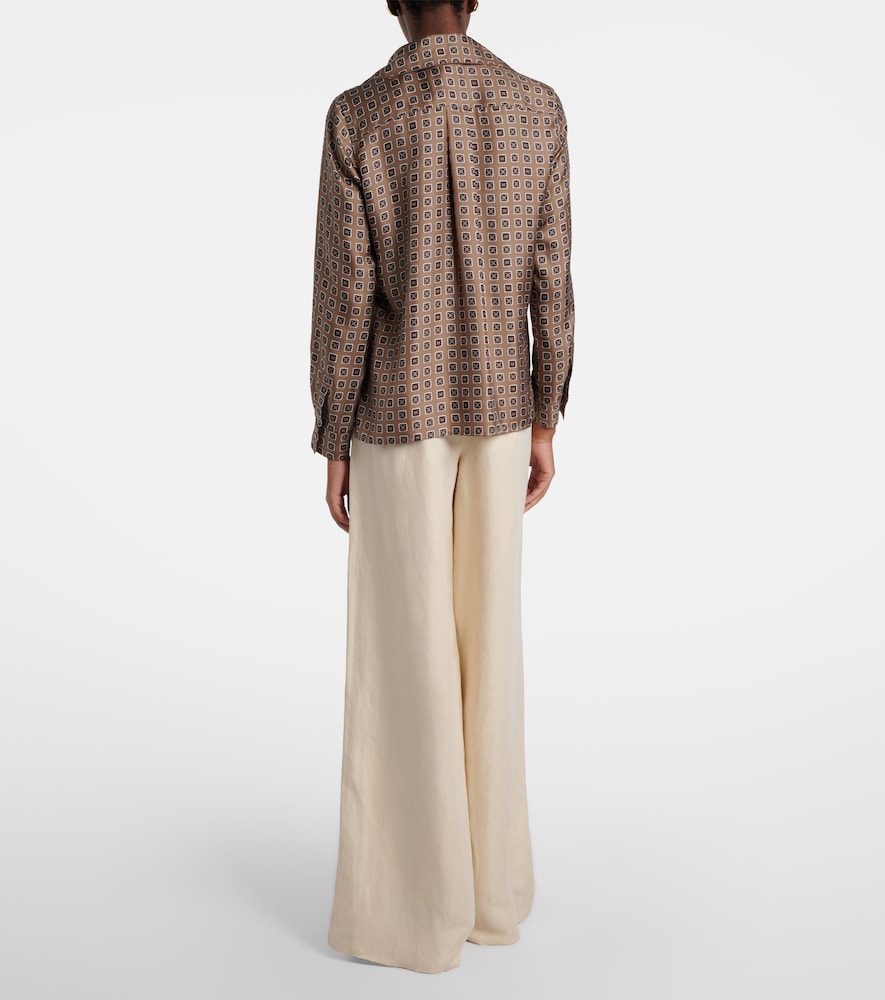  Max Mara Max Mara Oro Linen And Silk Wide-leg Pants 