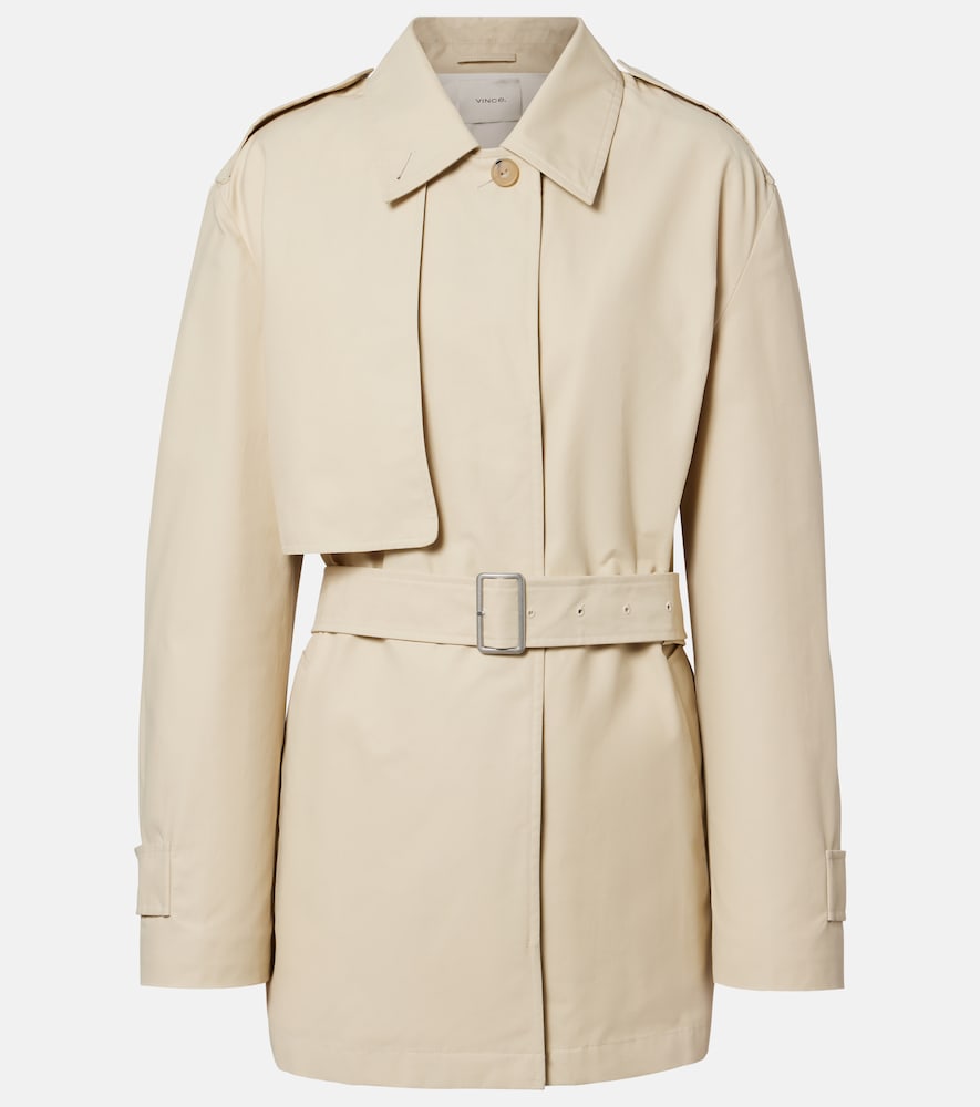 Vince Women's Beige Cotton-Blend Cropped Trench Coat UK Size 12 - Mytheresa