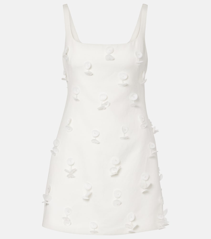 Simkhai Calinn floral-appliqué linen-blend minidress