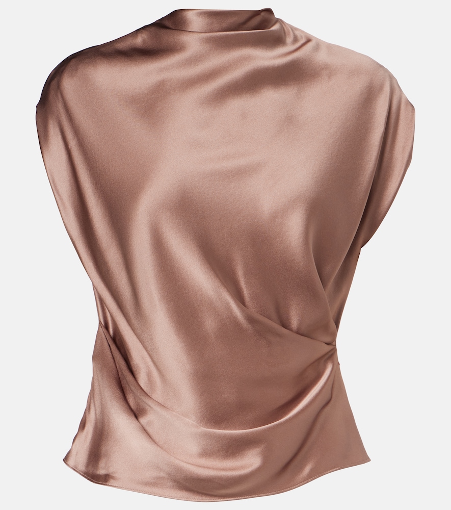 The Sei Draped silk satin top