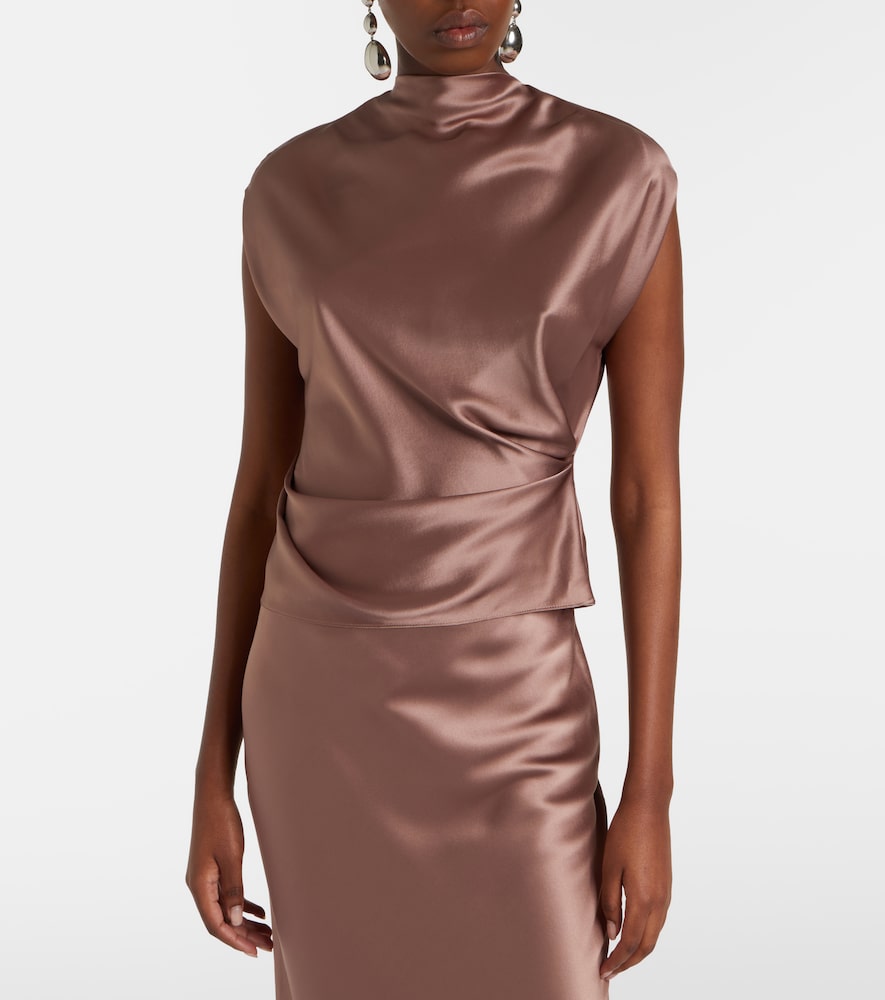 The Sei Draped silk satin top