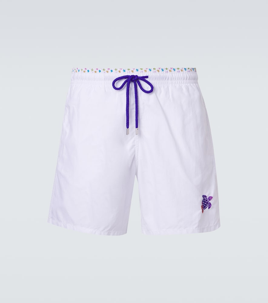 Vilebrequin Men's White Moka Printed Swim Trunks UK Size 34 - Mytheresa