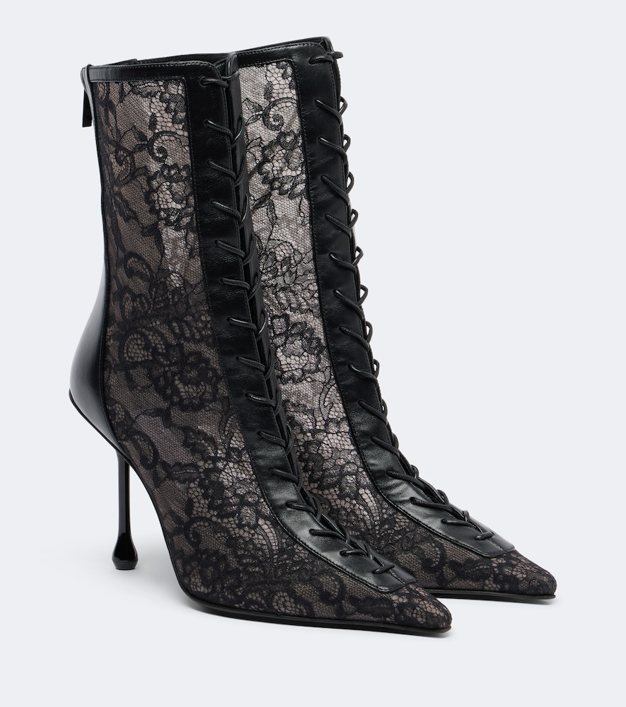 Ankle Boots Scarlett aus Spitze mit Leder
