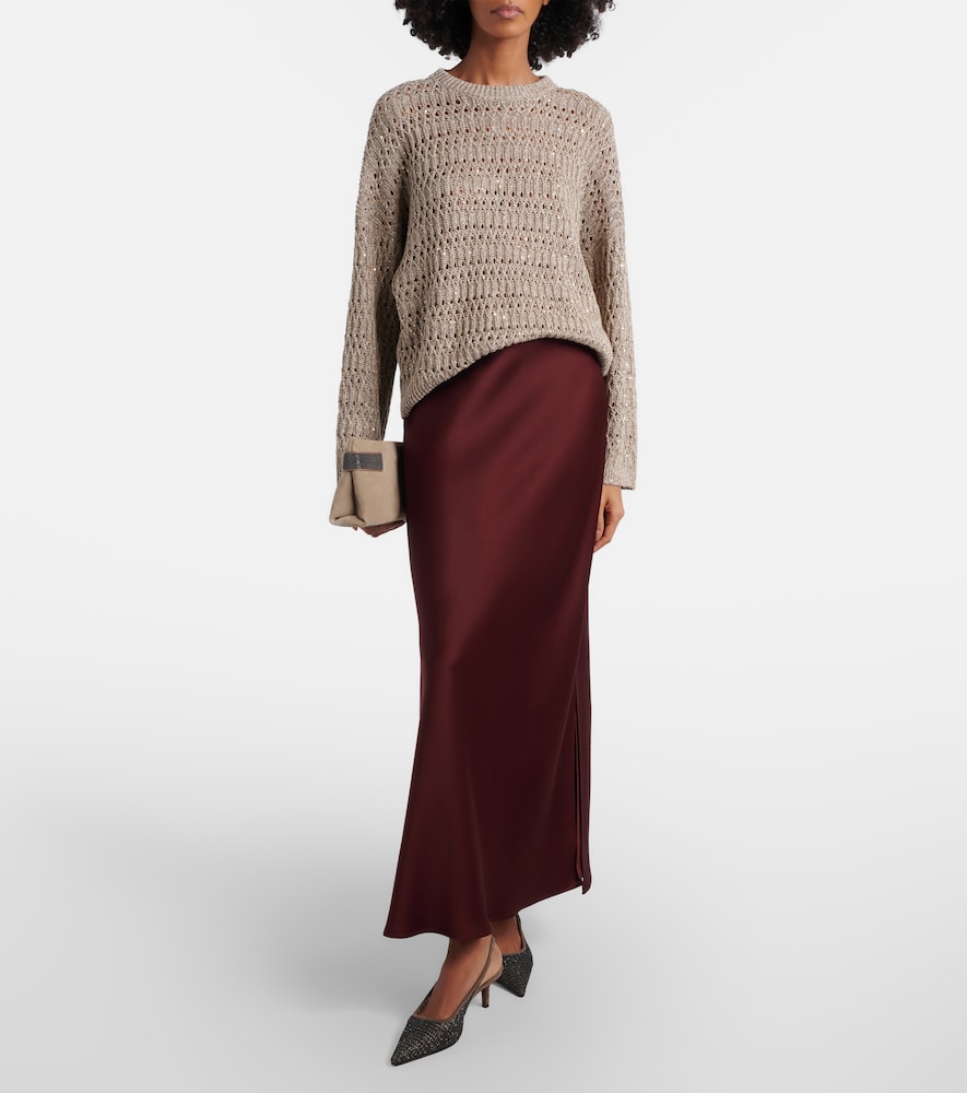 Brunello Cucinelli Satin maxi skirt