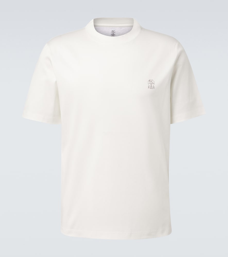 T-shirt in jersey di cotone con logo